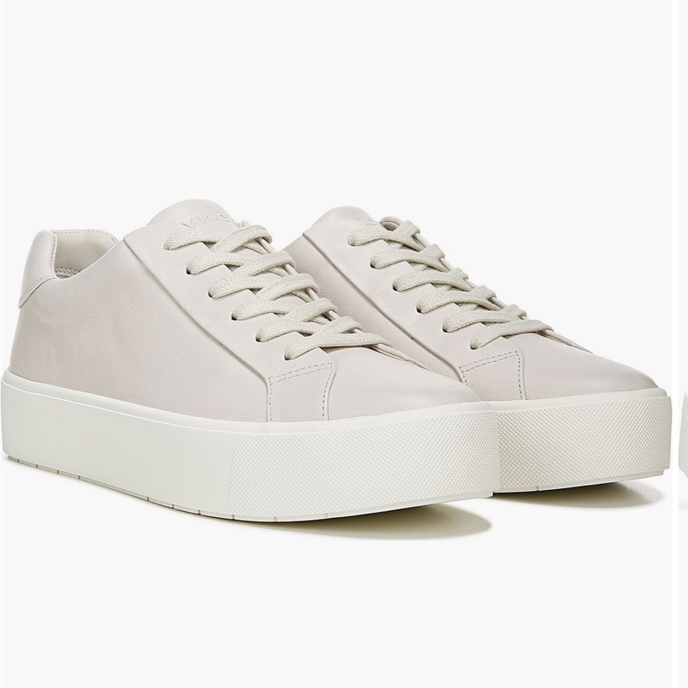 Vince Benfield Leather Platform Sneakers Offwhite